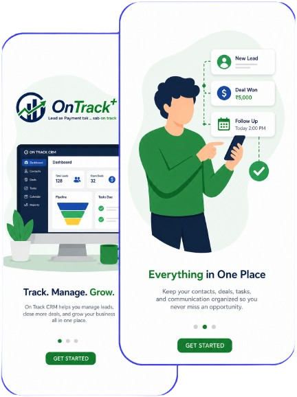 OnTrack CRM dashboard for lead and sales management in Pune